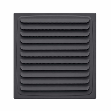 Antracit ventilaciona rešetka 150x150 mm sa horizontalnim lamelama za ventilacione otvore